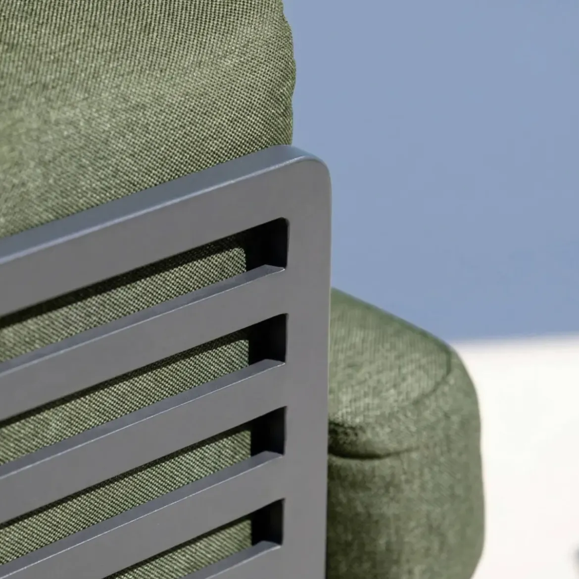 Set da giardino in alluminio 5 posti 5 pezzi Monte Carlo Grigio antracite e verde rosmarino