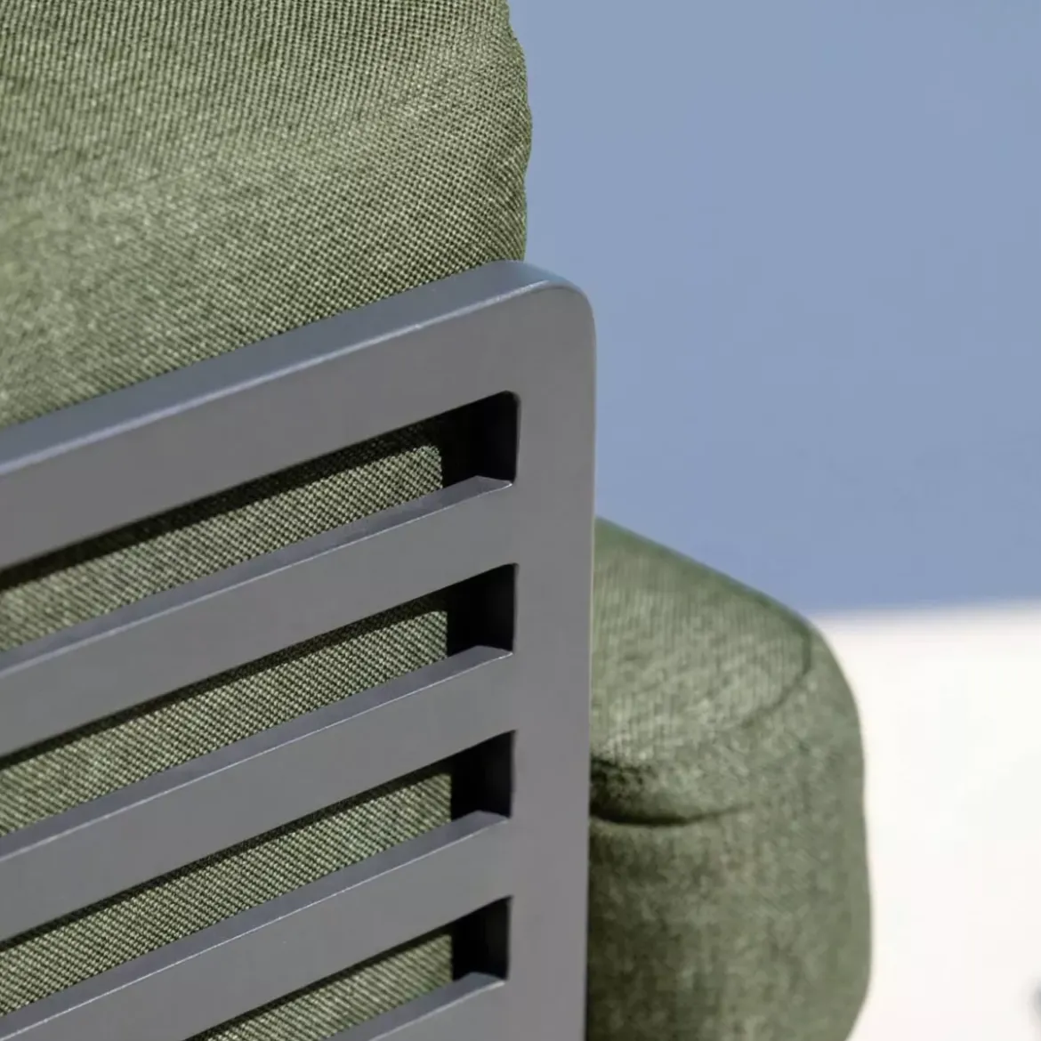 Set da giardino in alluminio 7 posti 6 pezzi Monte Carlo Grigio antracite e verde rosmarino