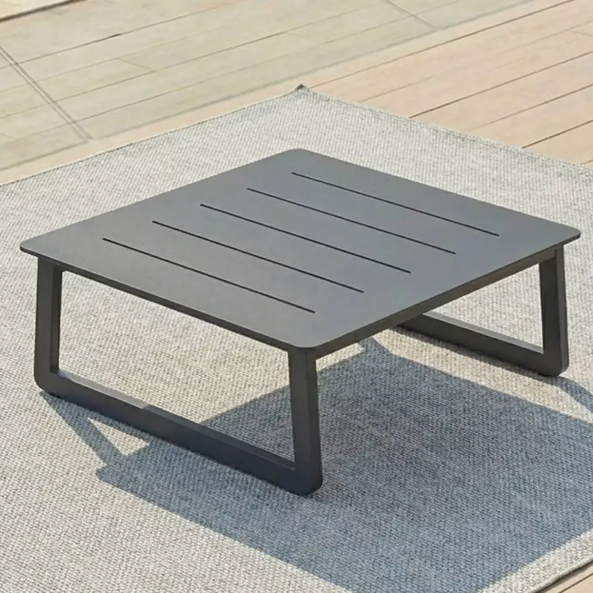 Set da giardino in alluminio 2 posti 3 pezzi Long Beach Grigio antracite e tortora