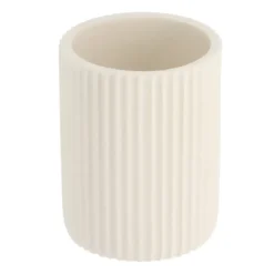 Set di accessori bagno in resina Striato Bianco