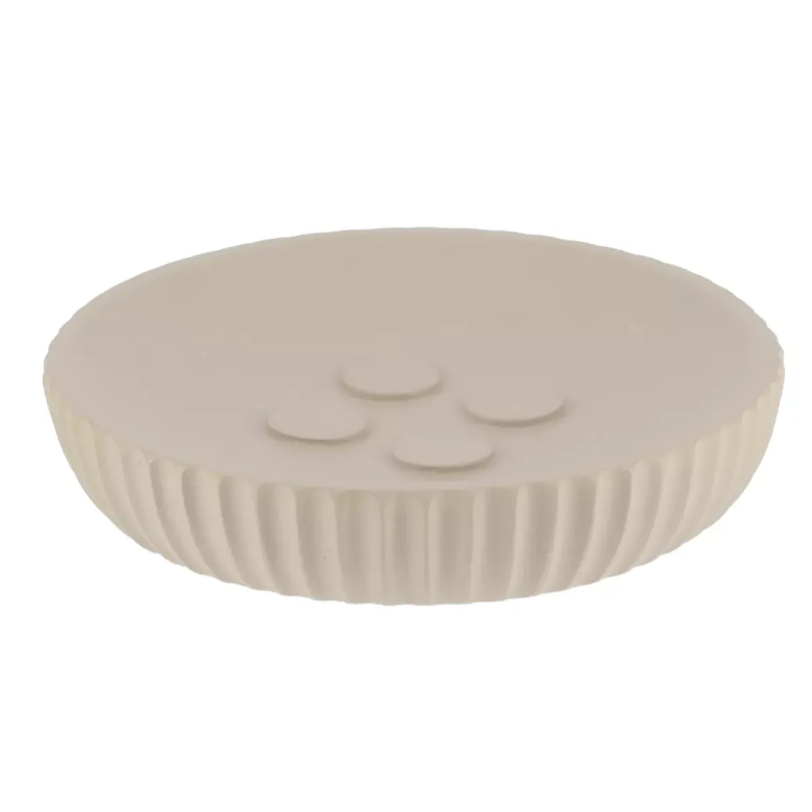 Set di accessori bagno in resina Strié Tortora