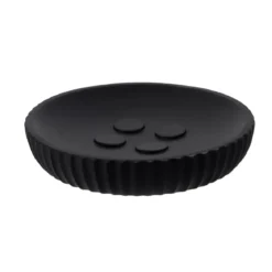 Set di accessori bagno in resina Strié Nero