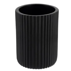 Set di accessori bagno in resina Strié Nero