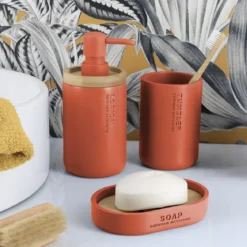 Set di accessori bagno Purebamboo Terracotta