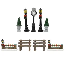 Set di 9 accessori (H12 cm) Arredo urbano per villaggio