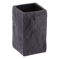 Set di accessori per il bagno effetto pietra Nero