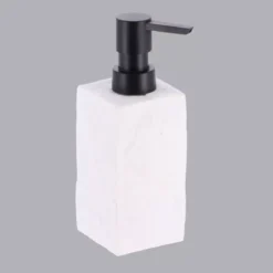 Set di accessori per il bagno effetto pietra Bianco