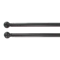 Set di 2 bacchette regolabili rotonde (60 a 80cm) Nero