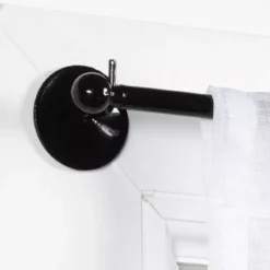 Set di 2 bacchette regolabili rotonde (60 a 80cm) Nero