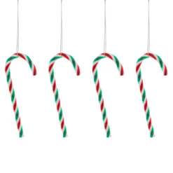 Set di 4 bastoncini di zucchero (H12 cm) Confetteria Verde e Rosso