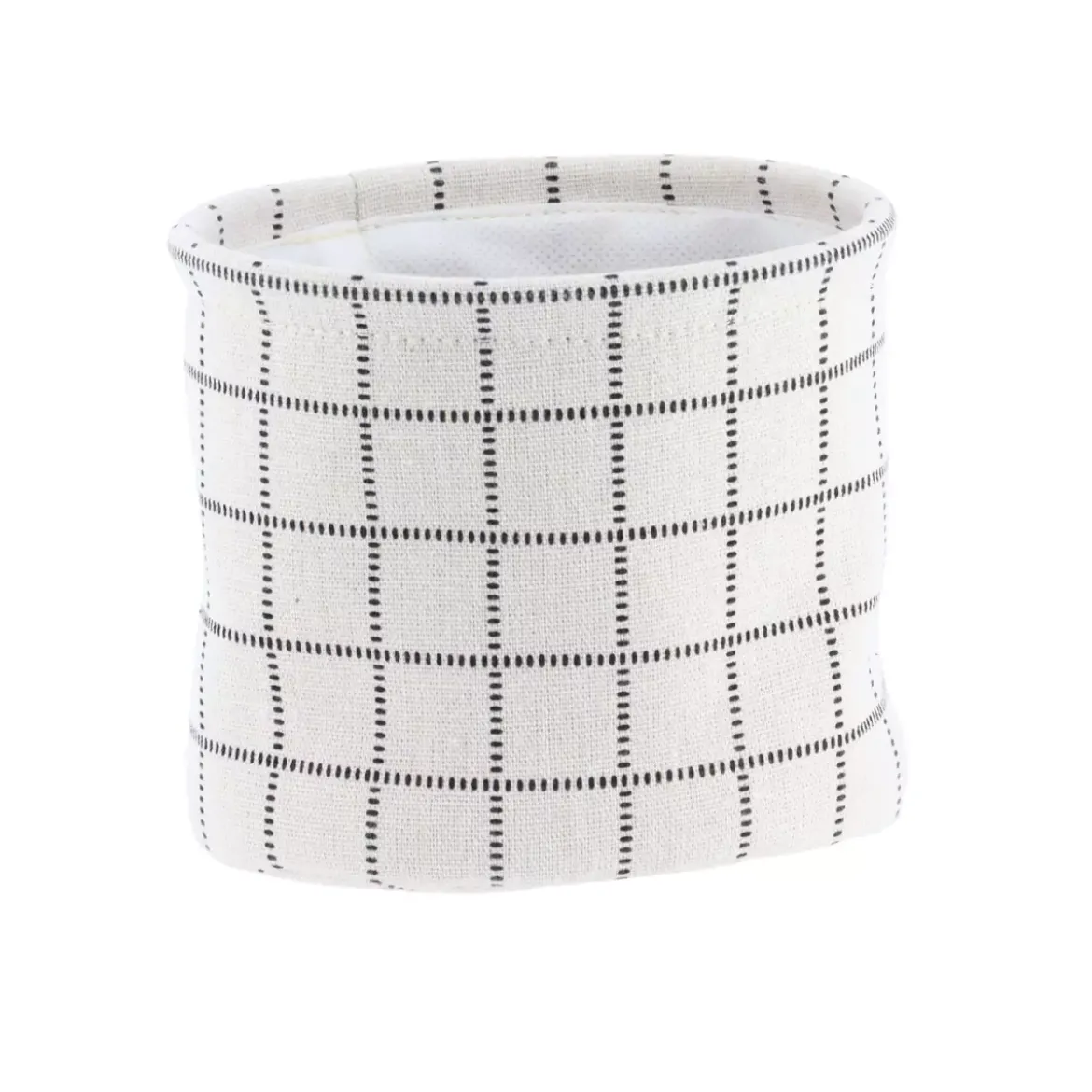 Set di 3 cestini portaoggetti (17 cm) Quadretti Bianco