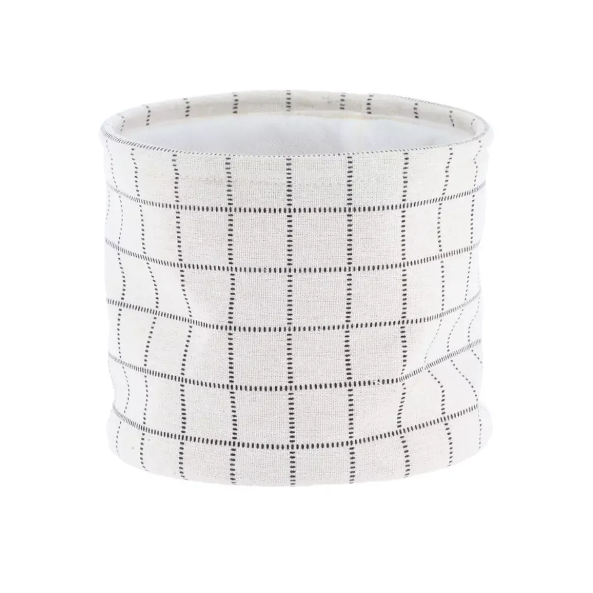 Set di 3 cestini portaoggetti (17 cm) Quadretti Bianco
