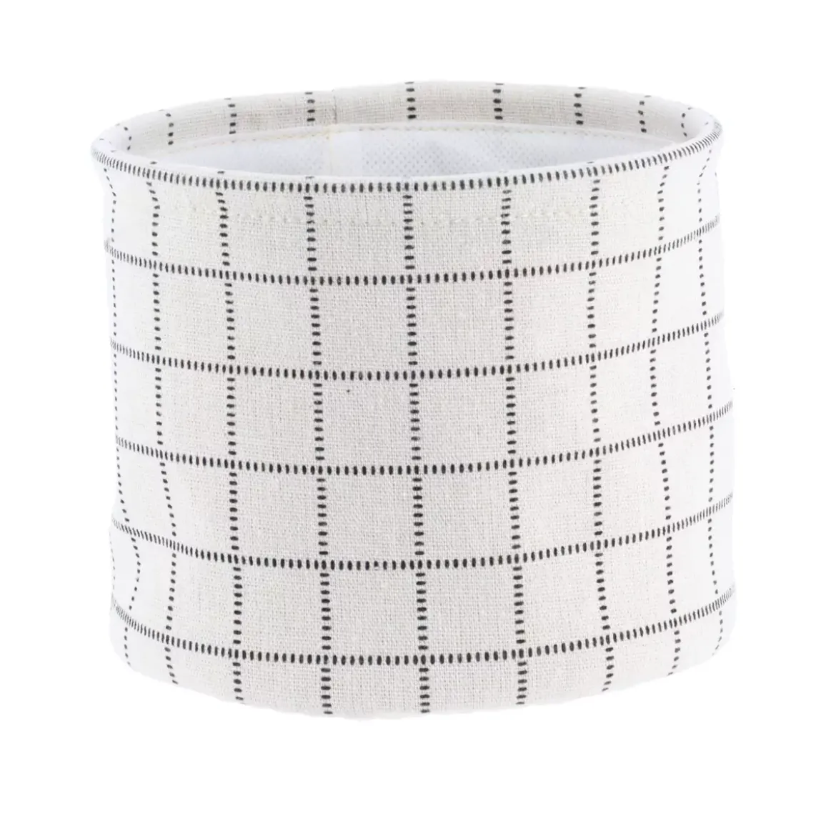 Set di 3 cestini portaoggetti (17 cm) Quadretti Bianco
