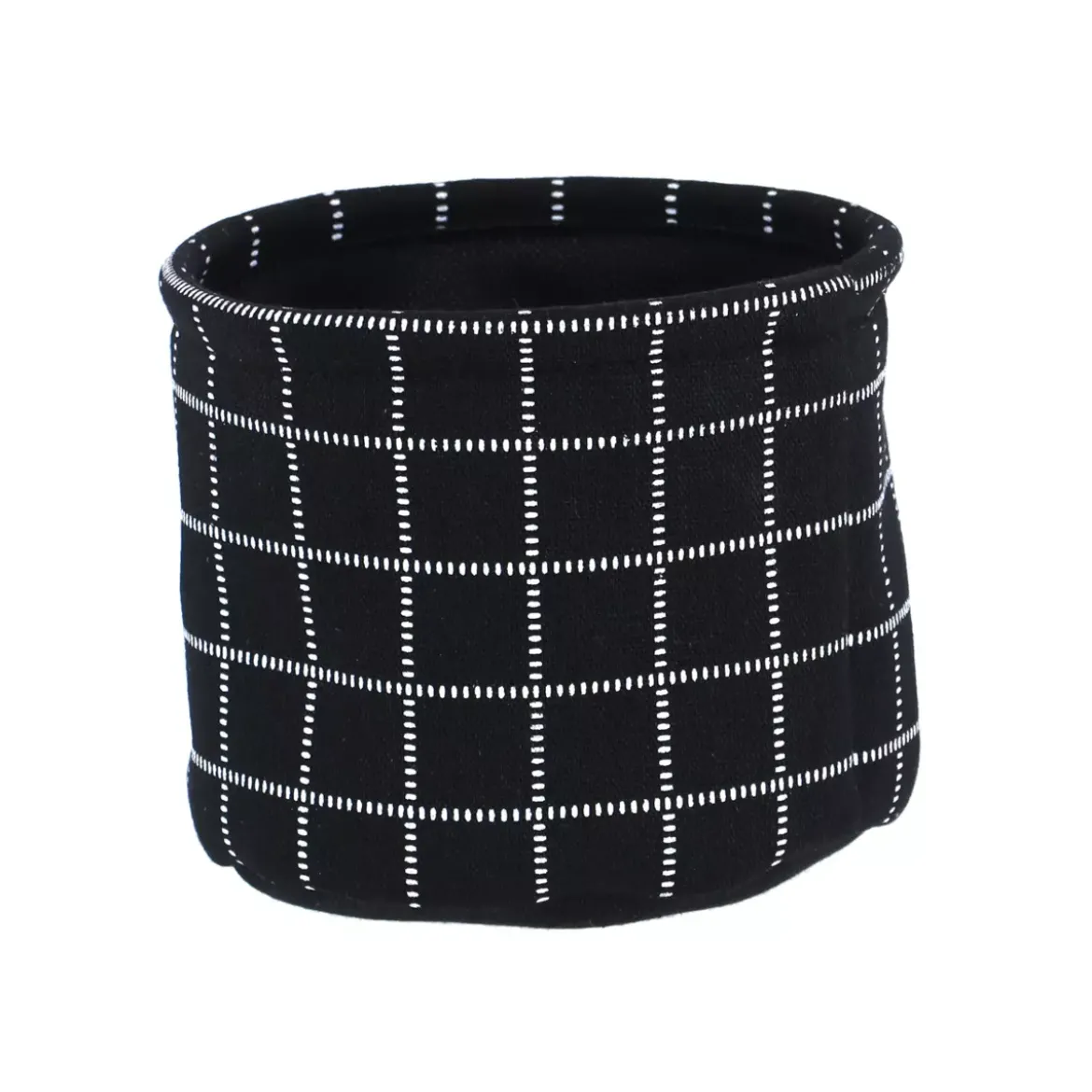 Set di 3 cestini portaoggetti (17 cm) Quadretti Nero