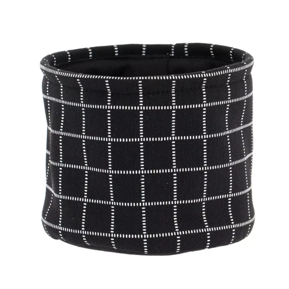 Set di 3 cestini portaoggetti (17 cm) Quadretti Nero