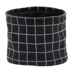 Set di 3 cestini portaoggetti (17 cm) Quadretti Nero