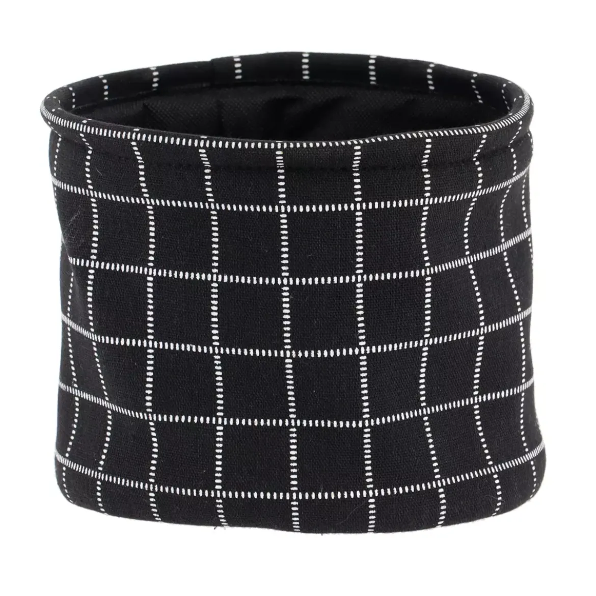 Set di 3 cestini portaoggetti (17 cm) Quadretti Nero