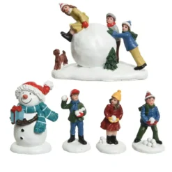 Set di figurine e accessori nella neve per villaggio