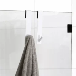 Set di 2 ganci speciale parete doccia (H18 cm) Bianco
