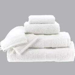 Set di 2 guanti da bagno in cotone (15 x 21 cm) Timeless Bianco