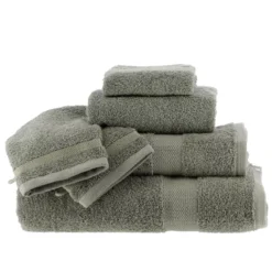 Set di 2 guanti da bagno in cotone (15 x 21 cm) Timeless Verde cachi
