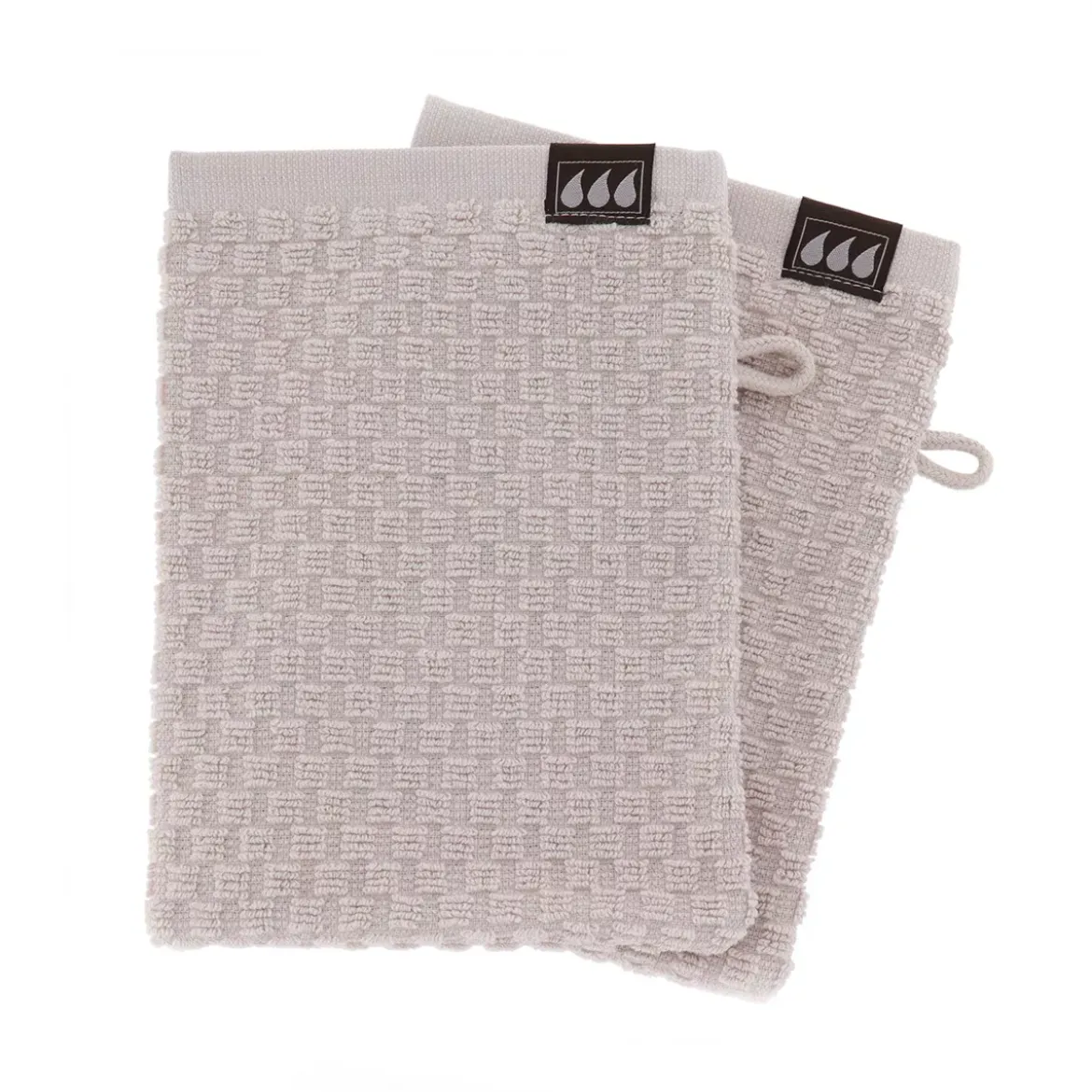 Set di 2 guanti da toilette in cotone (15 x 21 cm) Boho-chic Beige