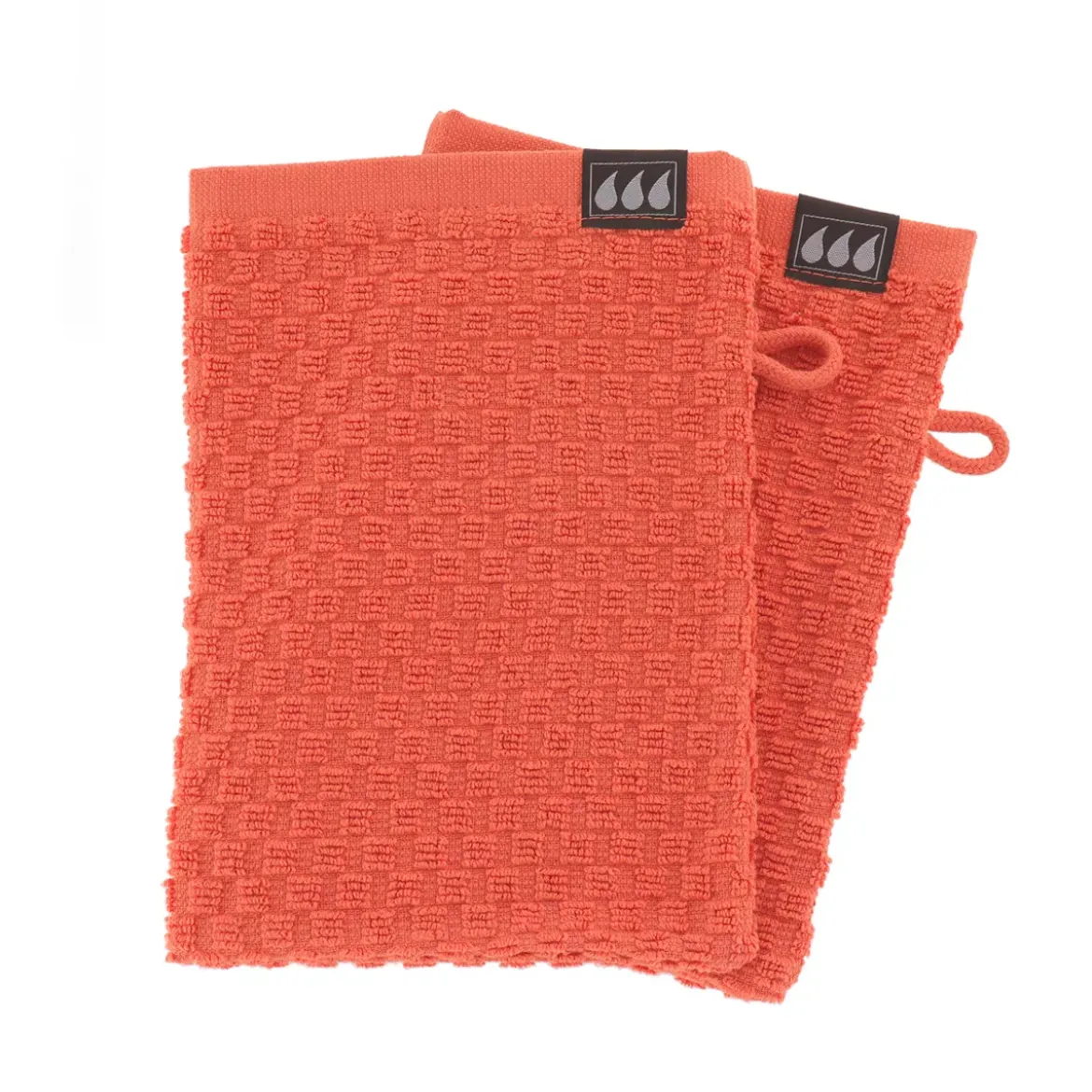 Set di 2 guanti da toilette in cotone (15 x 21 cm) Boho-chic Terracotta