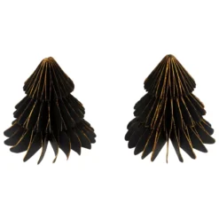 Set di 2 mini Alberi decorativi (H6 cm) Carta magnetica Nero