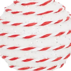 Set di 22 Palline di natale assortite a righe Fantasia Rosso e Bianco