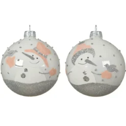 Set di 6 palline di Natale di vetro (D80 mm) Federico Bianco