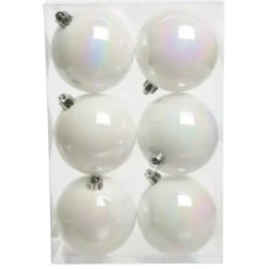 Set di 6 palline di Natale (D80 mm) Aravis Bianco iridescente