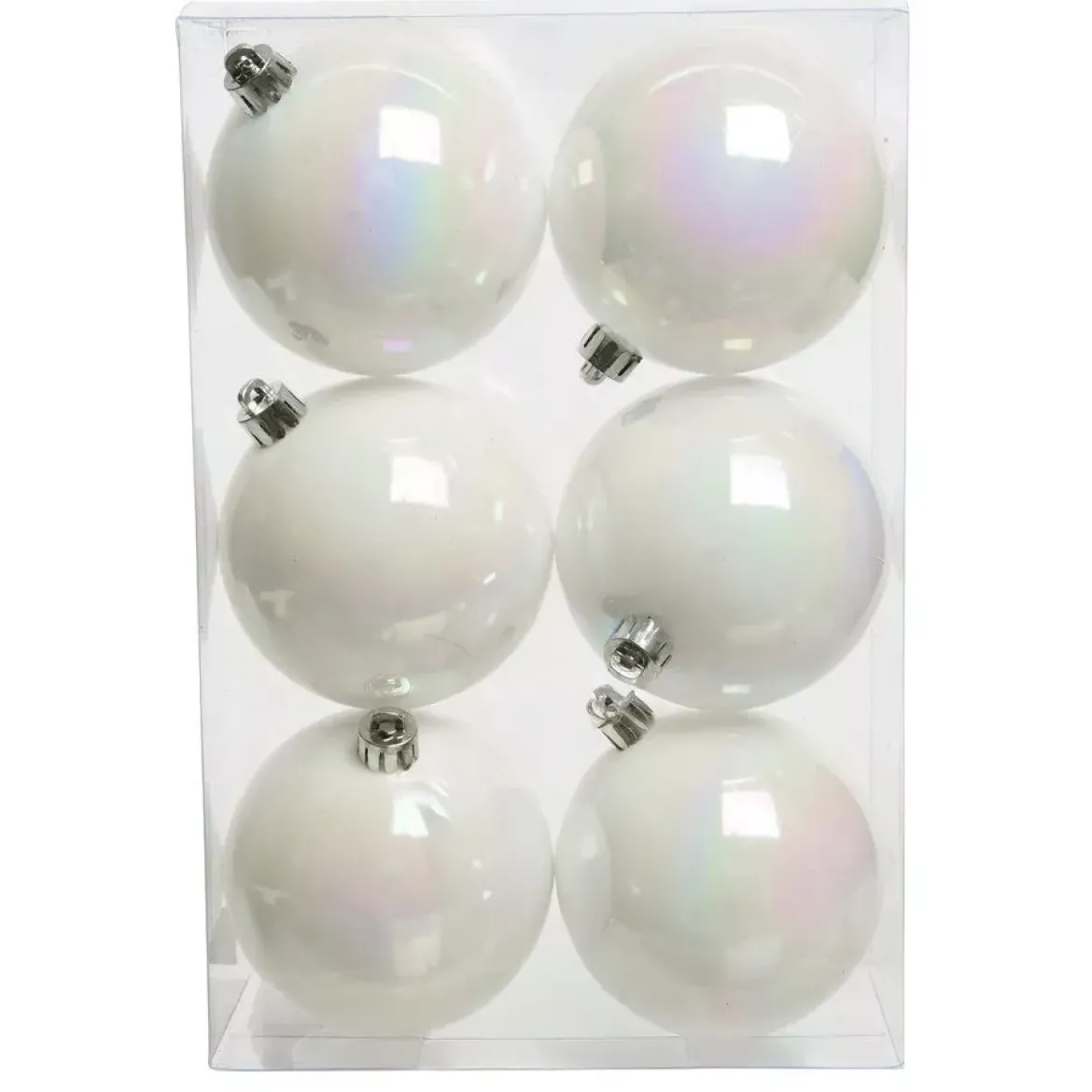 Set di 6 palline di Natale (D80 mm) Aravis Bianco iridescente