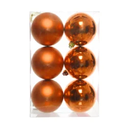 Set di 6 palline di Natale (D80 mm) Aravis Arancione