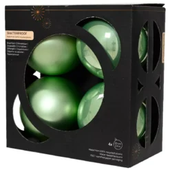 Set di 4 palline di Natale (D100 mm) Aravis Verde Matcha