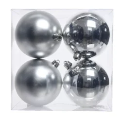 Set di 4 palline di Natale (D100 mm) Aravis Argento