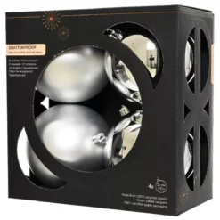 Set di 4 palline di Natale (D100 mm) Aravis Argento