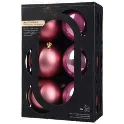 Set di 6 palline di Natale (D80 mm) Aravis Rosa antico