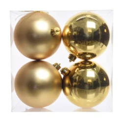 Set di 4 palline di Natale (D100 mm) Aravis Oro