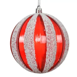 Set di 12 palline di Natale (D100 mm) Fantasia perlate Rosso e bianco