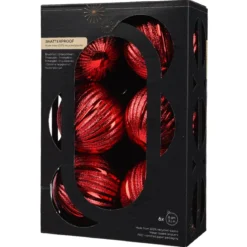 Set di 6 Palline di Natale (D80 mm) Glitter Rosso