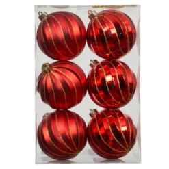 Set di 6 palline di Natale (D80 mm) Glam chic Rosso