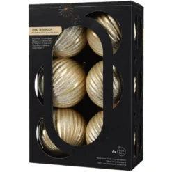 Set di 6 palline di Natale (D80 mm) Glitter Perla