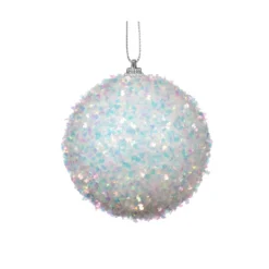 Set di 12 palline di Natale (D80 mm) glitter Bianco iridescente