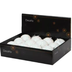 Set di 12 palline di Natale (D80 mm) glitter Bianco iridescente