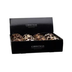 Set di 12 palline di Natale (D100 mm) Leopardo Beige e marrone