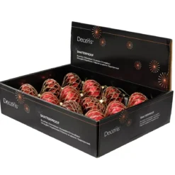 Set di 12 palline di Natale (D80 mm) Natale Prezioso Bordeaux