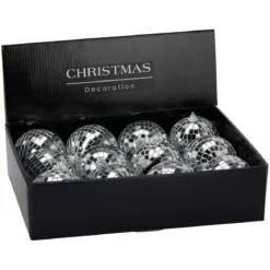 Set di 12 palline di Natale (D80 mm) Night Fever Argento
