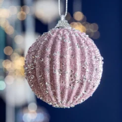 Set di 12 palline di Natale (D80 mm) Strass luccicanti Lilla
