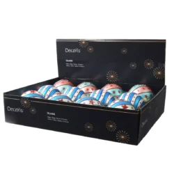 Set di 12 palline di Natale in vetro (D80 mm) Grande Tendone Multicolore