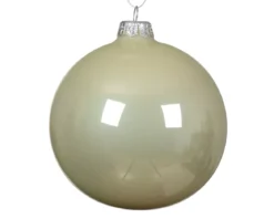Set di 4 palline di Natale in vetro (D100 mm) Artico brillante Menta bianca